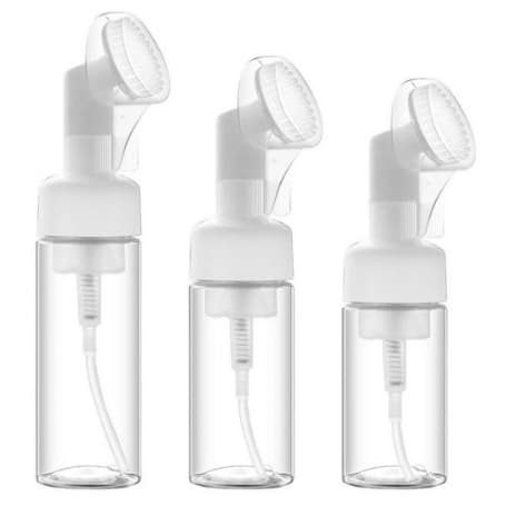 Frasco Pump Espumador Com Escova De Silicone Para Limpeza Facial Skin Care