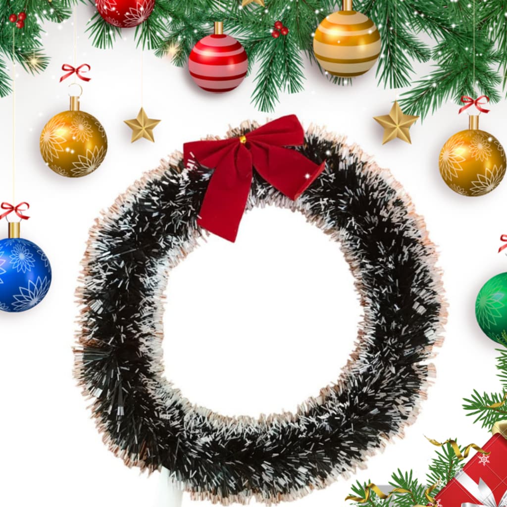 Guirlanda natal com laço vermelho 20 cm para porta decoração natalina enfeite verde nevada linda para sua festa de natal