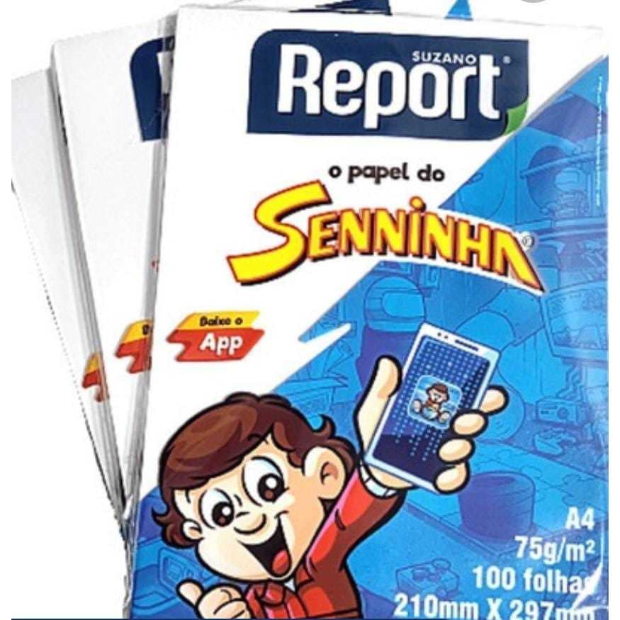 Papel Sulfite Senninha Branco A4 75g 100 folhas -  Suzano