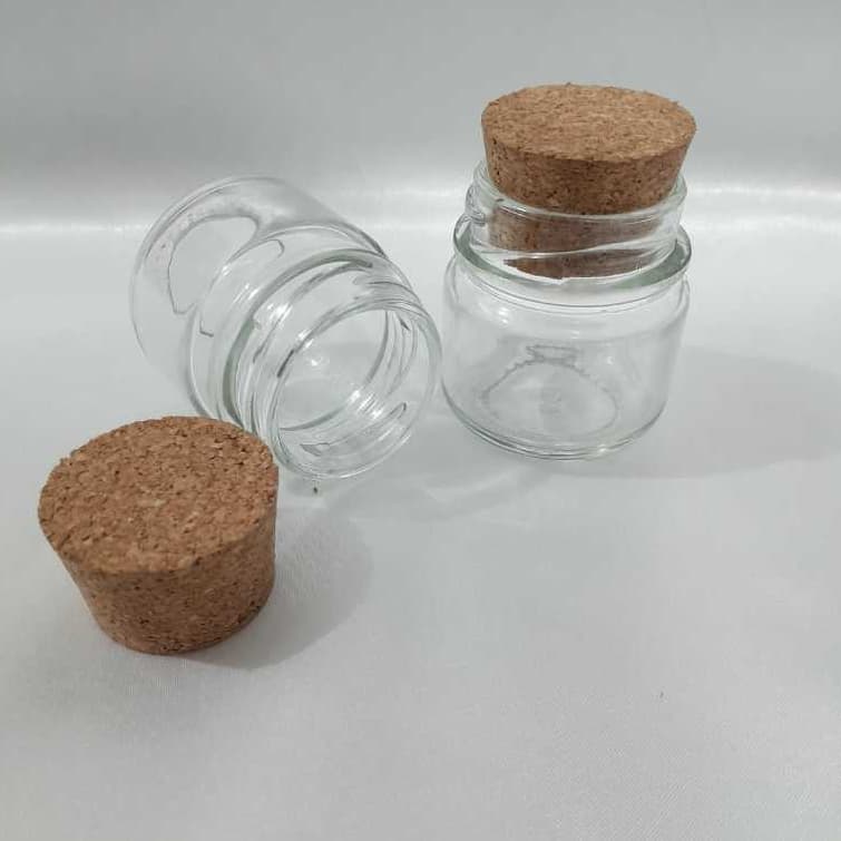 Kit 10 Mini Potinhos de Vidro 40ml Rolha Cortiça Lembrancinhas Mini Velas Artesanato Decoração