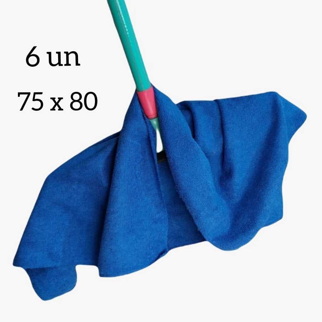 Kit 6 Pano de Chão Magico MIcrofibra Multiuso 75x80