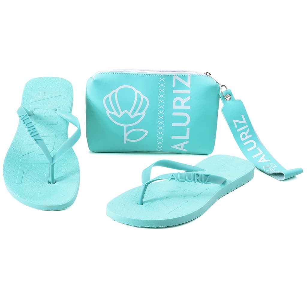 Kit Chinelo e Bolsa de Mão Necessaire Aluriz