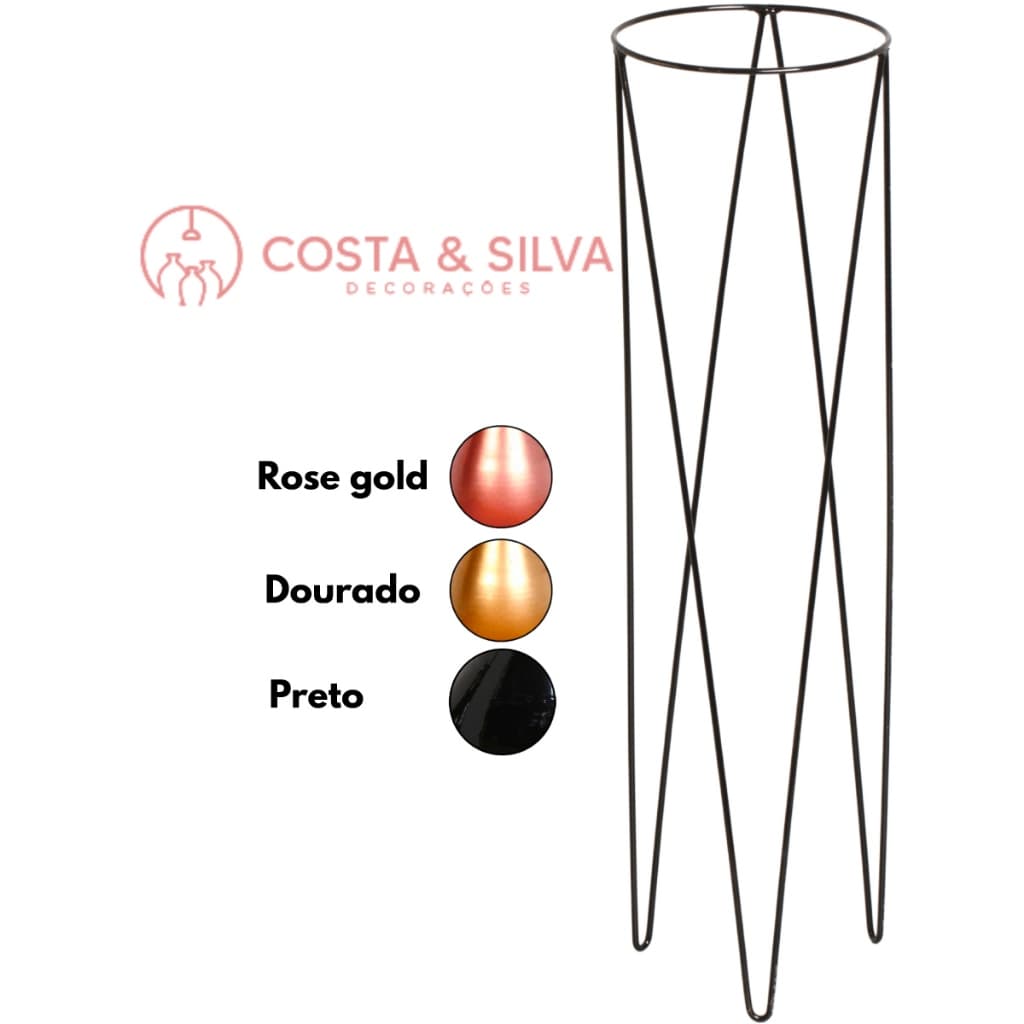 Vaso Suporte Tripé Para Plantas Chão Grande 80cm