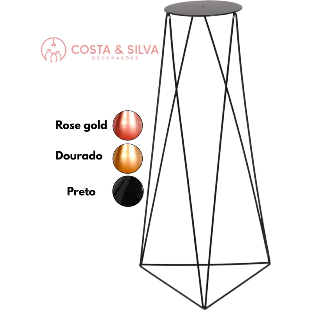 Vaso Suporte Tripé Plantas Chão Table Triangular 80cm Grande