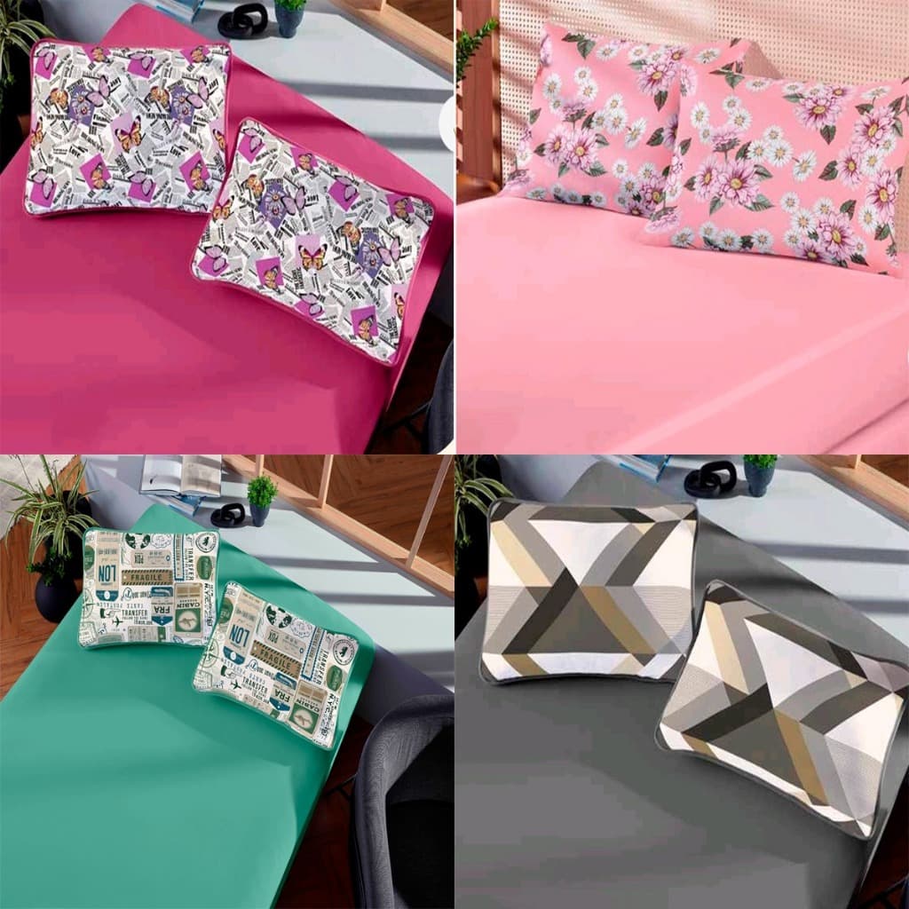 Jogo de Lençol Malha Casal Queen 3 Peças Estampado Feminino Ou Masculino Várias Cores Luxo Macio