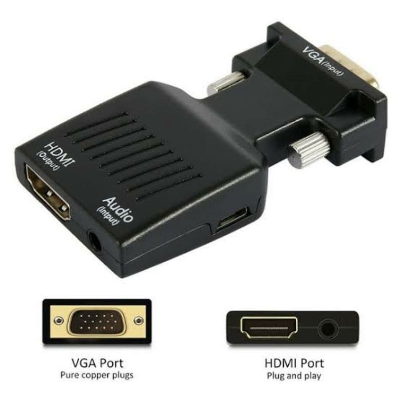 Adaptador Conversor VGA para HDMI Com Audio