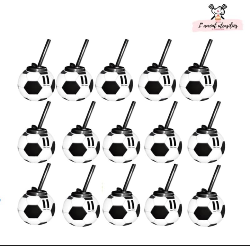 Copo Bola Time Preto E Branco - kit 15 Copos Injetemp
