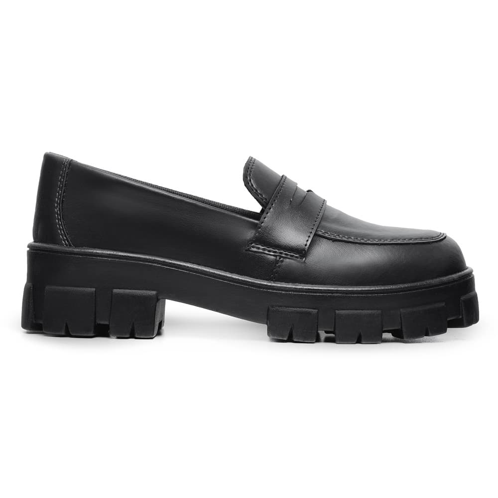 Sapato Mocassim Tratorado Preto Fosco