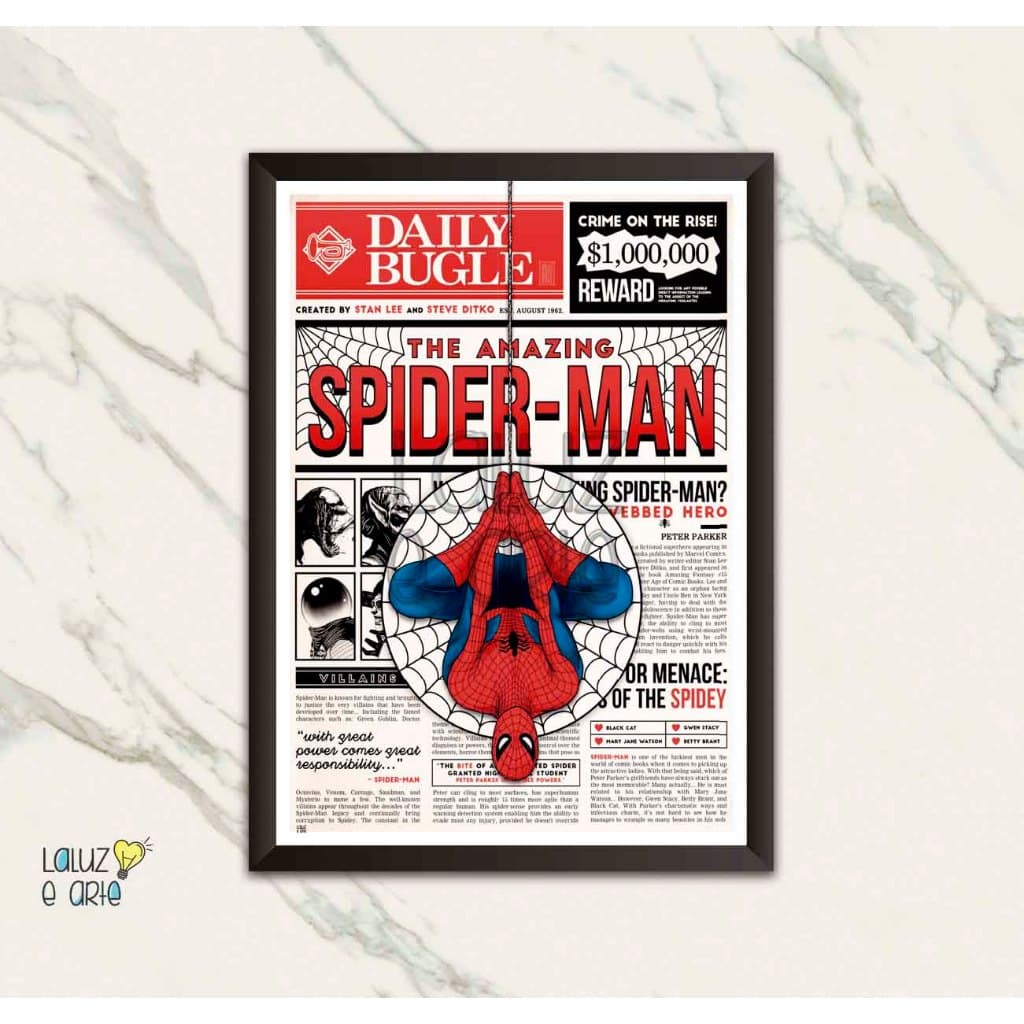 Quadro Spiderman/Homem Aranha/Spiderman/Decoração Spiderman/Marvel