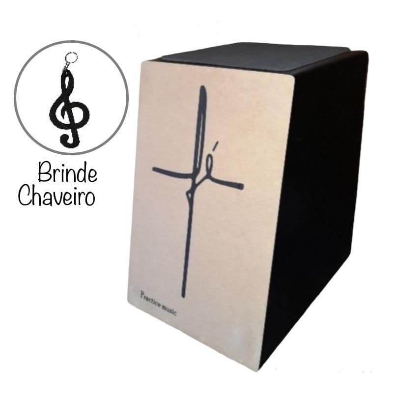 cajon acústico inclinado com esteira 12 fios (8 modelo de estampa)
