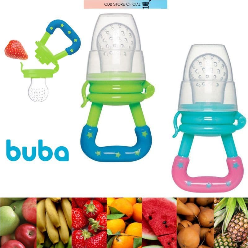 Chupeta Alimentadora Bebe para Fruta Com Tampa Higiênica Porta Frutinha Macio Buba