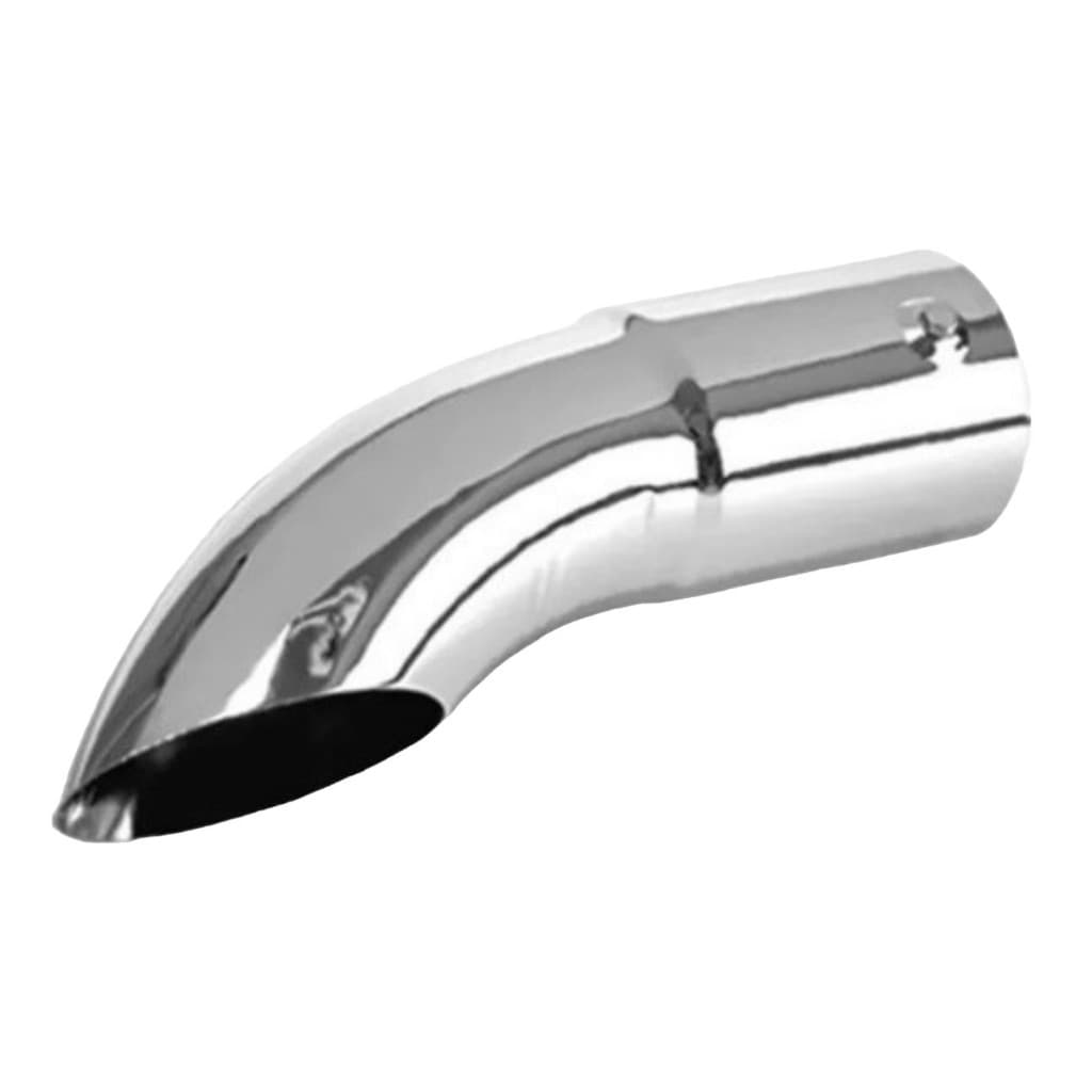 Ponteira Escapamento Caminhão Camionete Metal Cromada 3" Polegada X 35CM Curva Chanfrada