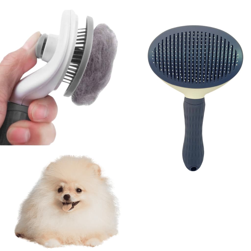 Escova Removedora Tira Pelos Pets Cães Gato Pente Plastico Ferro Pentear Cachorro Pet Rasqueadeira
