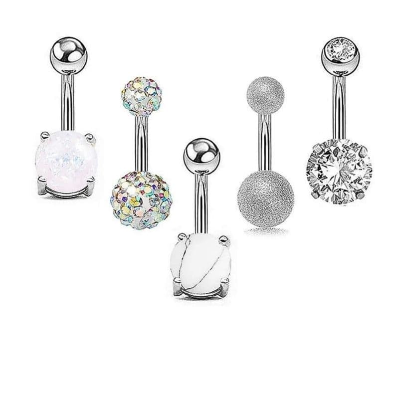 Kit 3 Piercing De Umbigo Aço Inoxidável