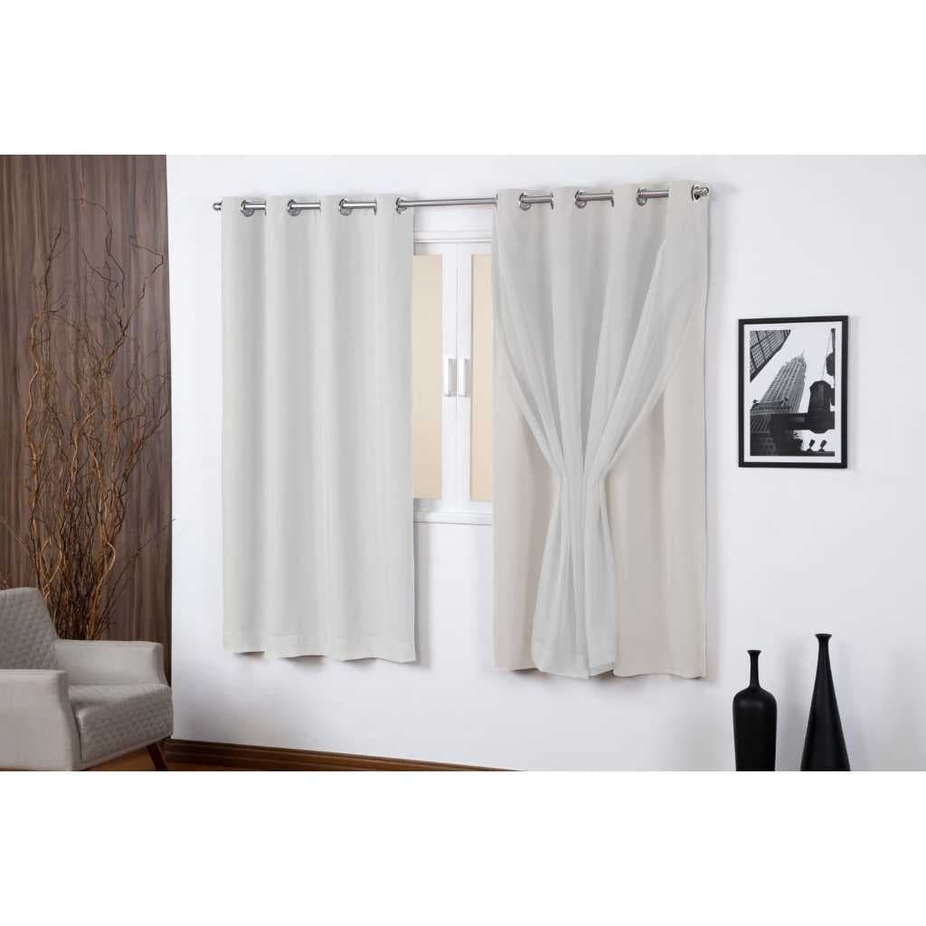 Cortina Blackout Com Voil Em Tecido Para Janela 2.50x1.70 Sala Quarto