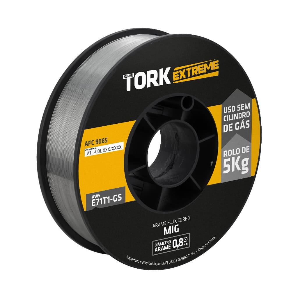 Arame Para Solda Mig Uso Sem Gás 0.8mm Rolo De 5 Kg Super Tork