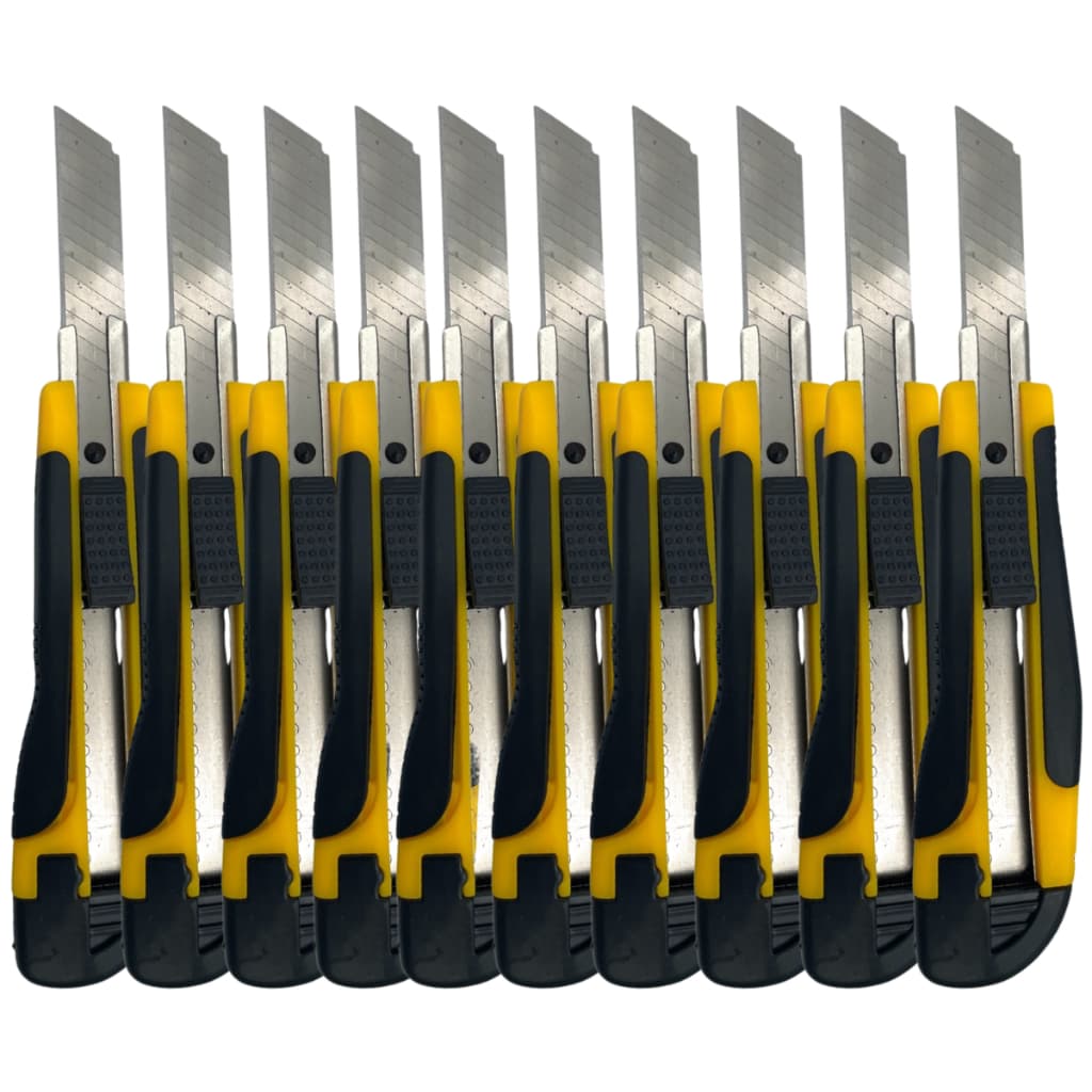 Estilete Profissional Emborrachado e Com Trava 18mm 10 Peças