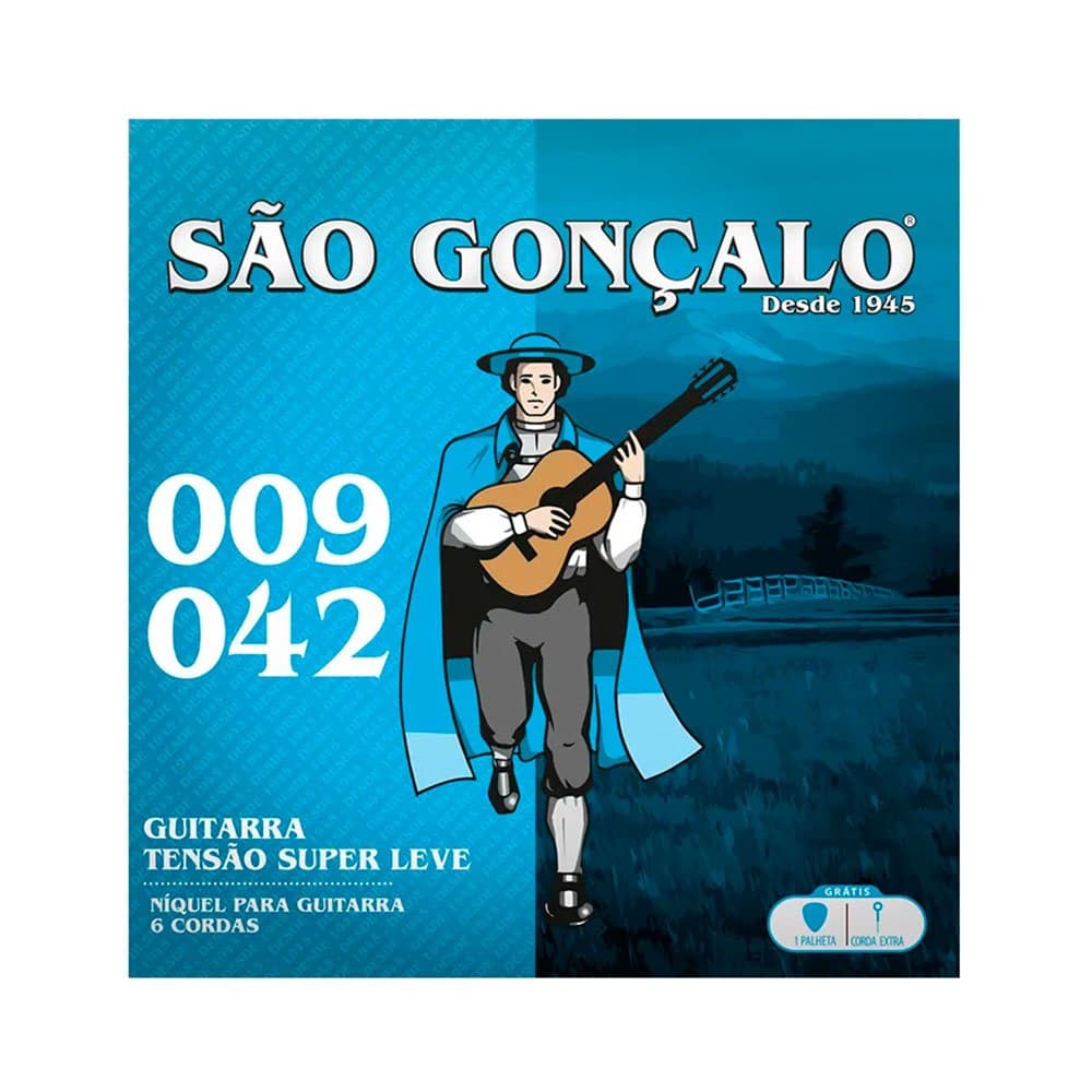 Encordoamento São Gonçalo P/ Guitarra Níquel 9/42 - EC0446