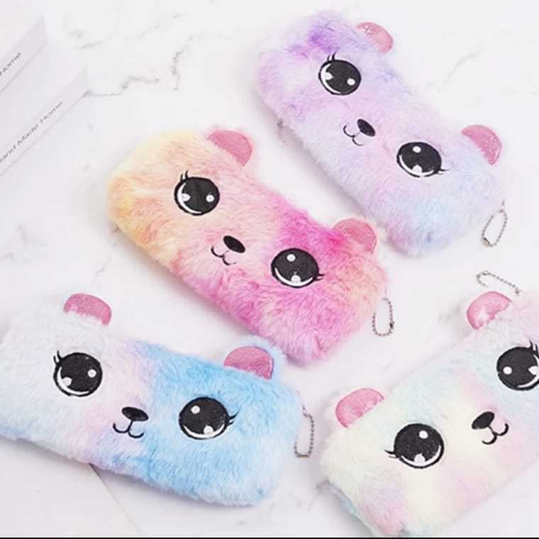 Estojo de Pelúcia Gatinho Fofo Multicolorido Pastel Sweet Cat