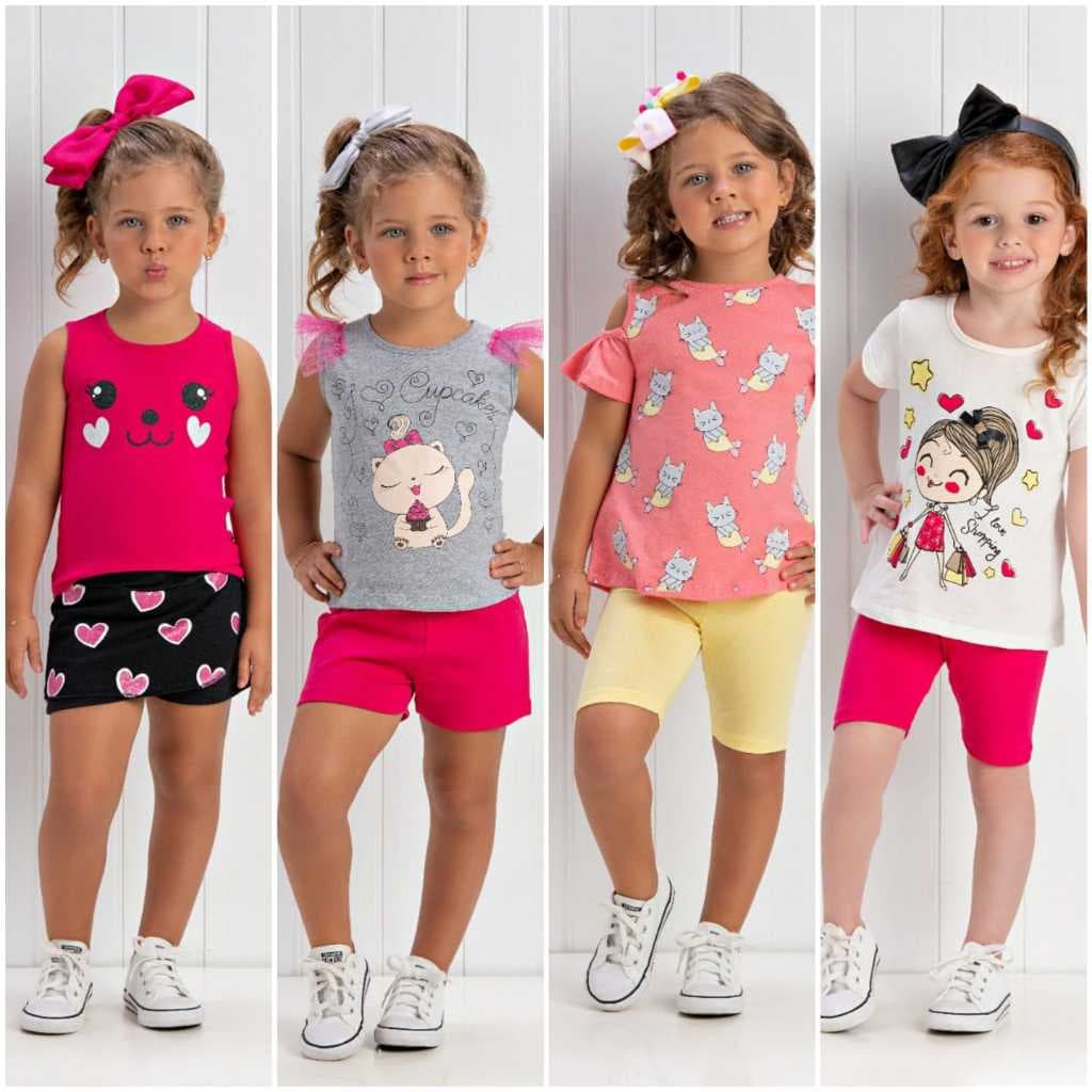 Conjunto Verão Menina Infantil - Conjunto Feminino 1 ao 3 anos - 100% algodão