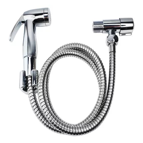 Ducha Higiênica Luxo Flexivel Inox Cromado Acionamento 1/4 De Volta