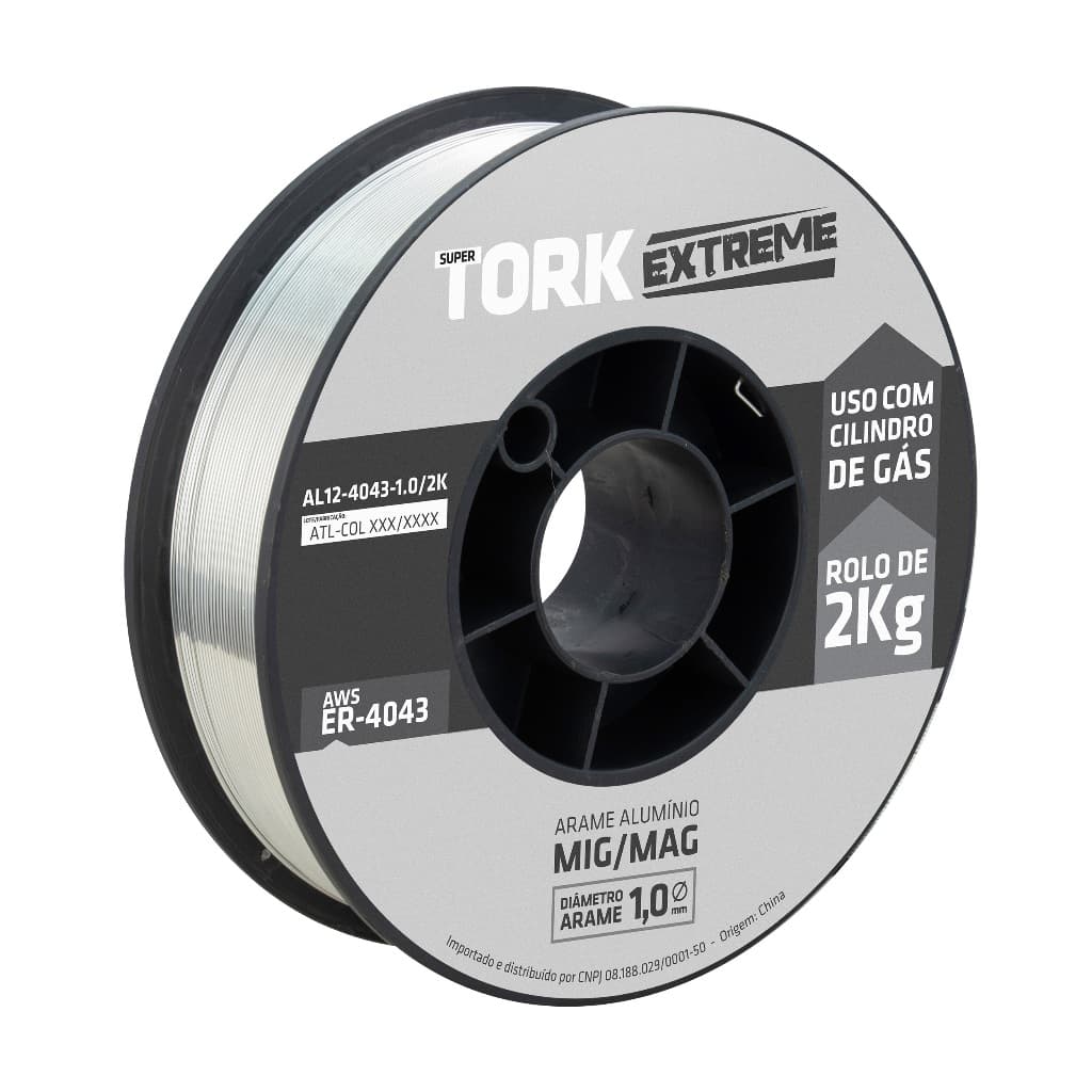 Arame Para Solda Mig Alumínio Uso Com Gás 1.0mm Rolo De 2kg Super Tork