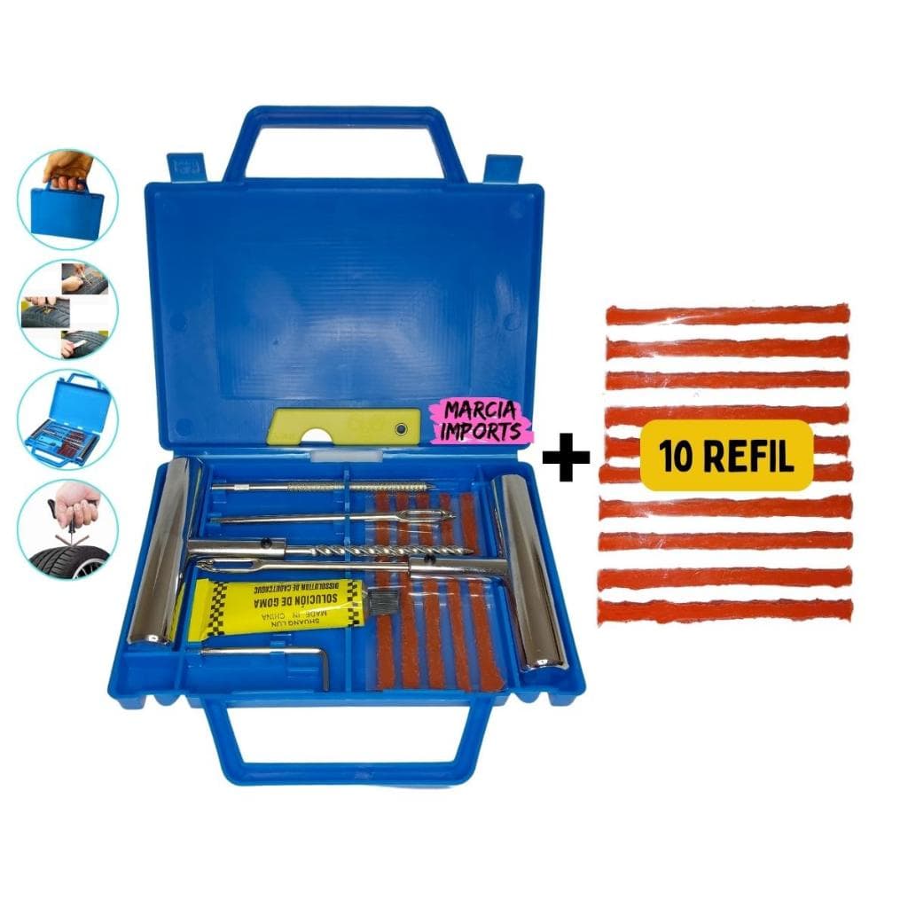 Reparo de pneus com Maleta remendo de pneu frio moto carro reparo macarrão Maleta com Reparo de Pneus Pronta Entrega