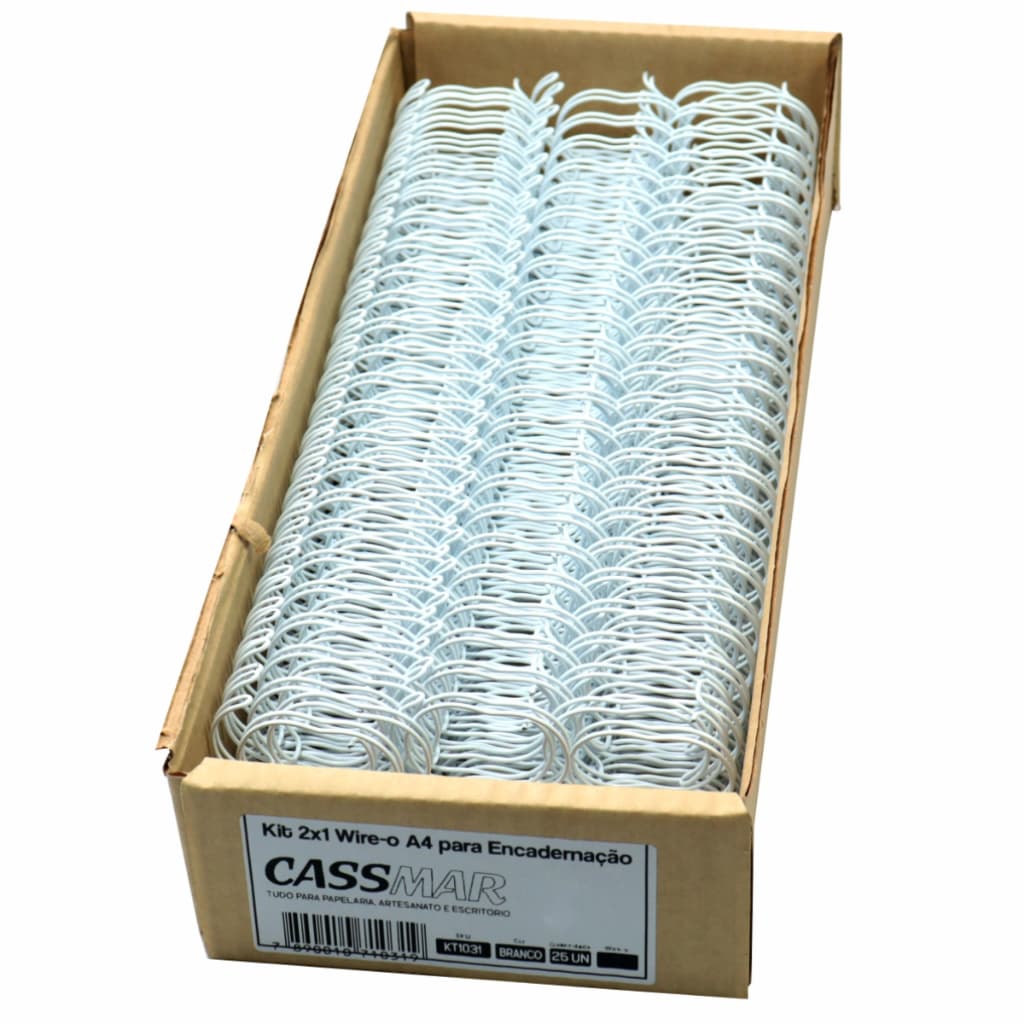 Wire-o para Encadernação 2x1 A4 Branco 7/8 para 180fls 25 un