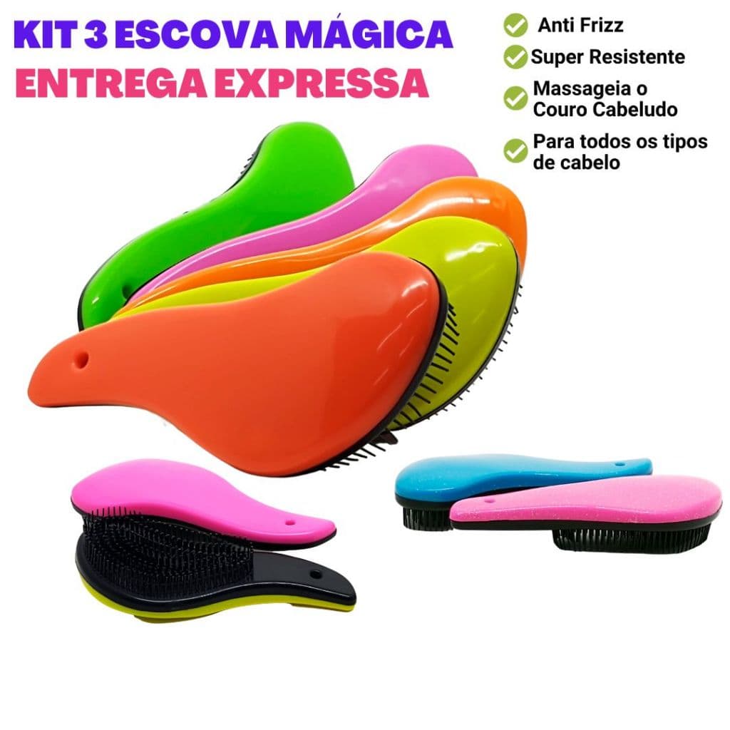 Kit 3 Escovas Mágica