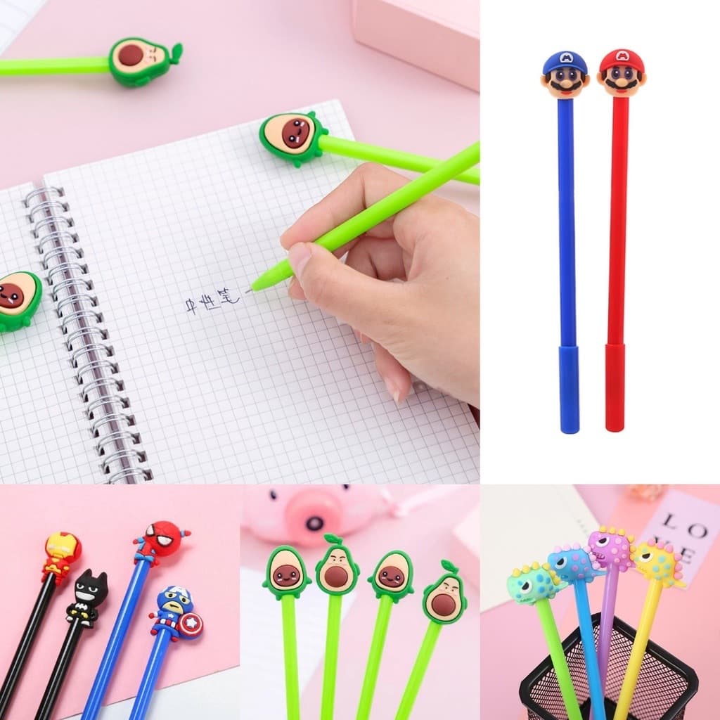 Caneta De Gel De Silicone Com Desenho De Animais/Frutas/Alimentos/Artigos De Papelaria 1 Pçs