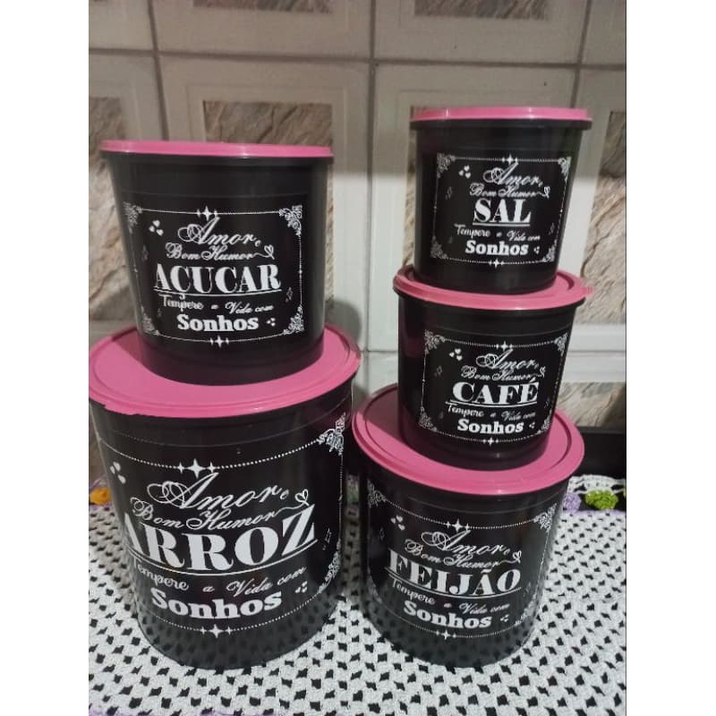 kit potes organizadores para mantimentos sonhos