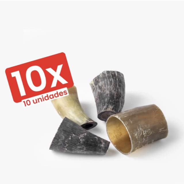 Mordedor Osso Chifre Bovino 100% Natural Para Cães 10 UNIDADES