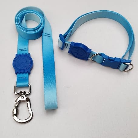 Coleira com guia azul  bebê para Cachorro