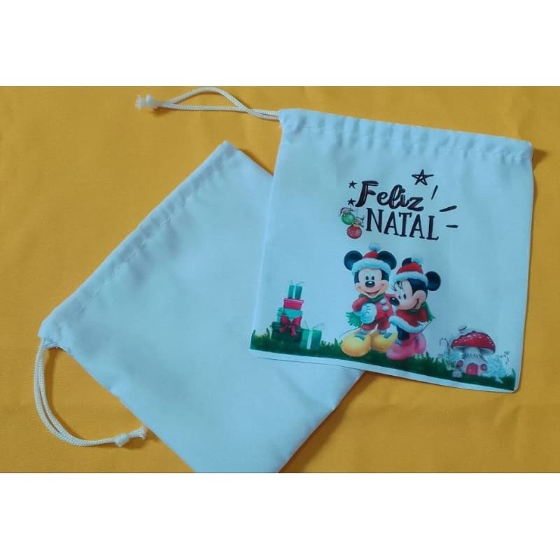 10  Saquinhos de Tecido Tactel para Caneca 20x20cm -  Branco Sublimação