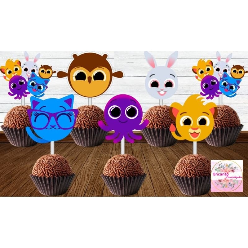 50 Tags Toppers P/ Docinho para festa BOLOFOFOS, brigadeiro beijinho