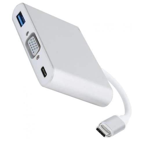 Adaptador De Usb-c Para Vga Multiporta 3 Em 1 Vga Usb 3.1-c