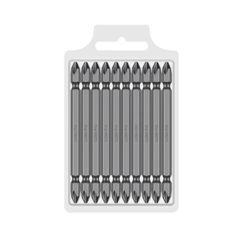 Kit Bits Ponteira Dupla Philips 100mm Aço Vanádio Imantado Ph2 Para Parafusadeira Profissional 10 Peças