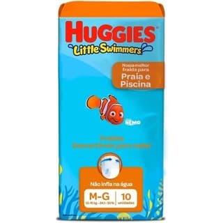FRALDA DE PISCINA PRAIA HUGGIES LITTLE SWIMMERS M-G - 10 unidades