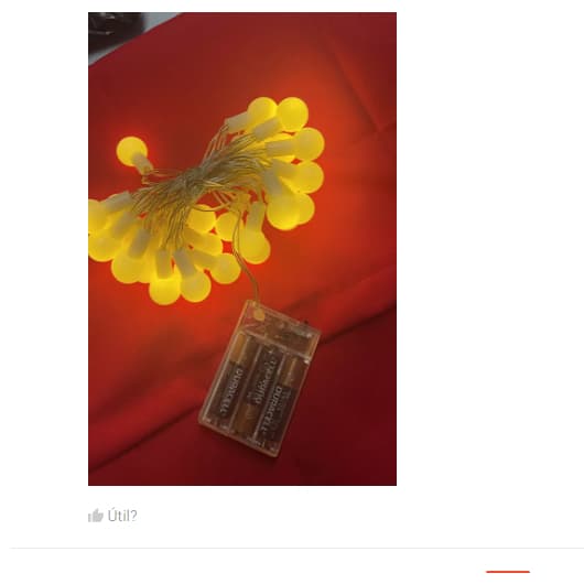 Varal Luminoso Cordão 3m 30 Bolinhas LED à Pilhas Luz Amarela / Quente Natalina Decoração de Festa
