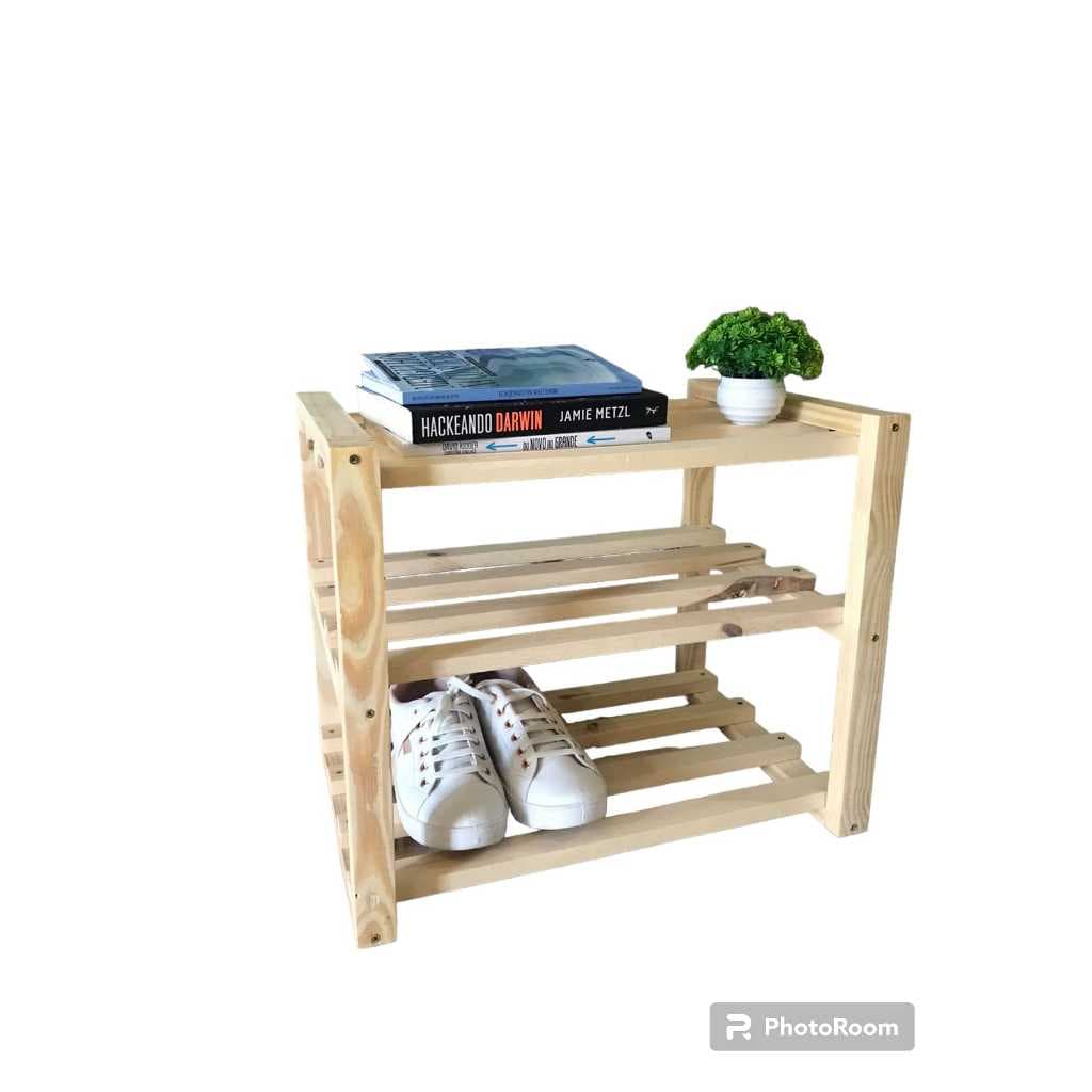 sapateira organizadora hall de entrada estilo clean e sofisticado minimalista pinus natural organizador de tenis e decoração