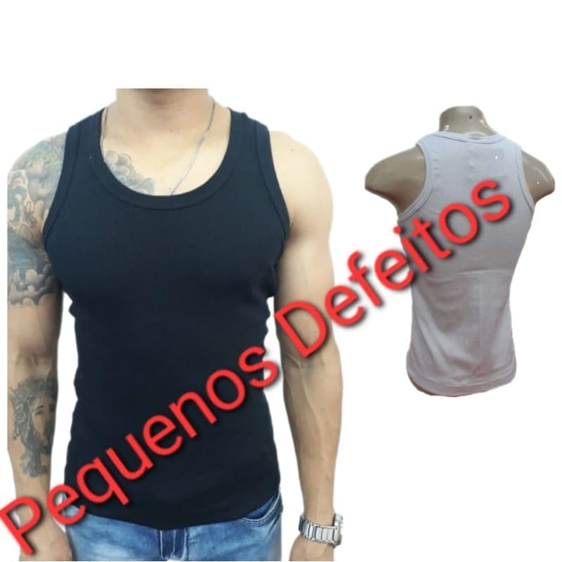 Kit 10 Regata Masculina Americana Canelada Pequenos Defeitos