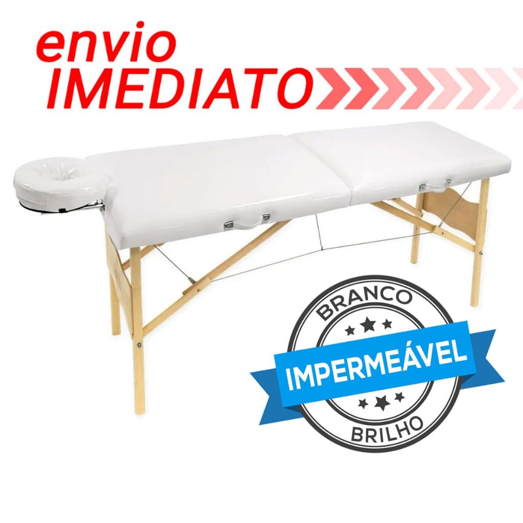 Maca Maleta Legno Vega Capacidade 300kg, Depilação, Tattoo, Massoterapia, Estética - Branco Brilhante