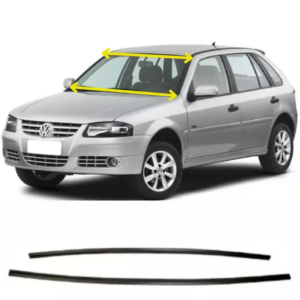 Kit Borracha Acabamento Friso Superior e Inferior Parabrisa Gol Parati Saveiro G3 G4 Modelos 2 e 4 P