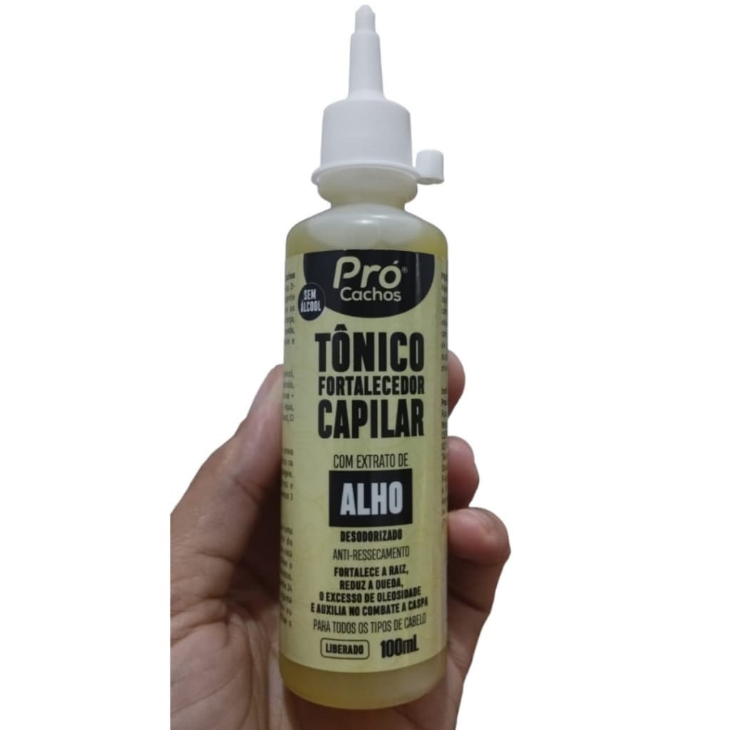 Tônico fortalecedor capilar - com extrato de ALHO desodorizado - Pro cachos - 100 ml