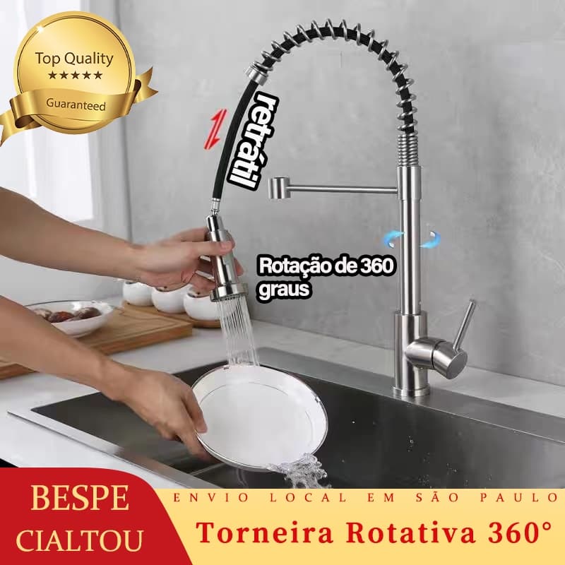 Torneira Gourmet de Bancada Monocomando Misturador Com 2 Tipos de Jato-Entrega imediata