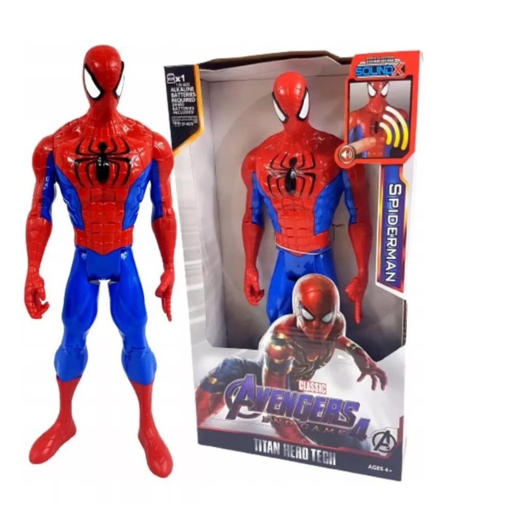 Boneco Homem Aranha Vermelho E Azul Luz E Som 30cm