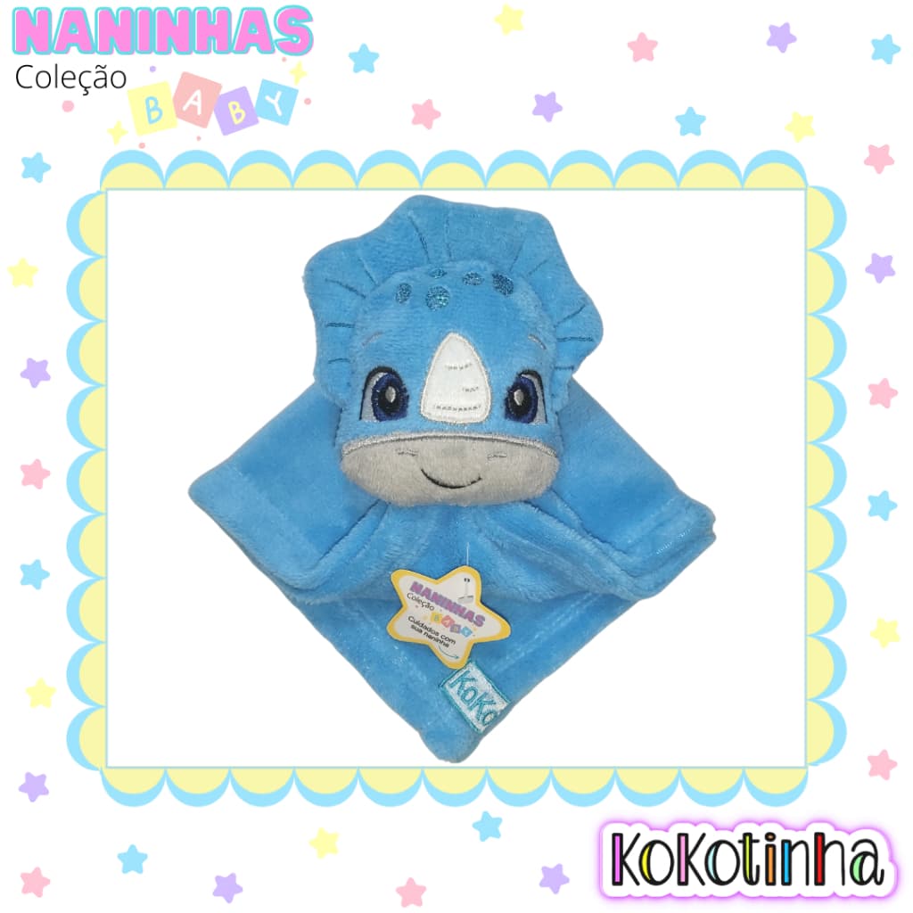 Naninha dinossauro - naninha com bichinho para bebês - mantinha com dinossauro
