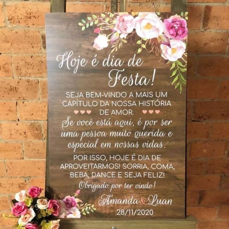 Quadro Decorativo Para Casamento, Recepção De festas Entrada De Cerimônia Personalizada