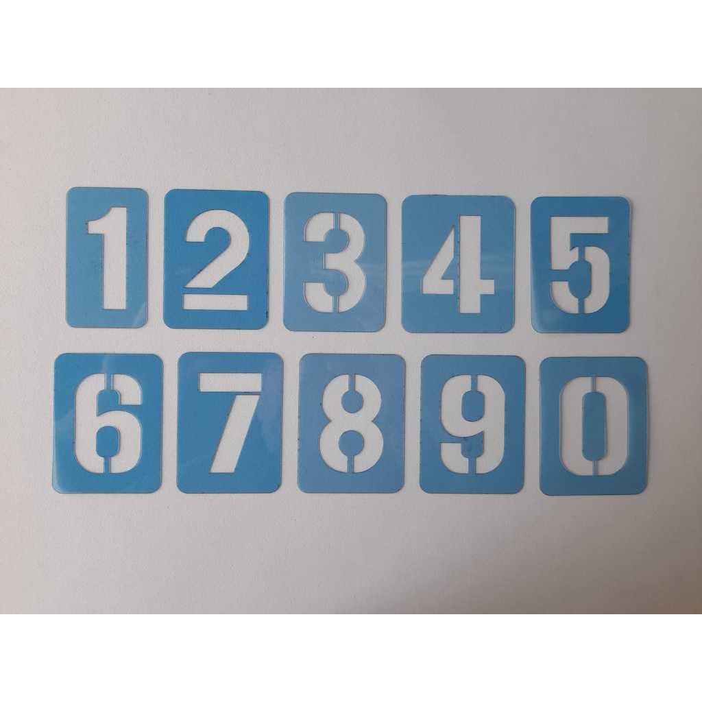 Kit Stencil Moldes Números Numerais para Pintura Transferência com 5cm de altura