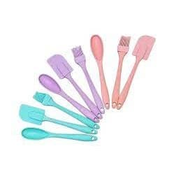 Kit Cozinha Colher Pincel Espátula Silicone 3 peças